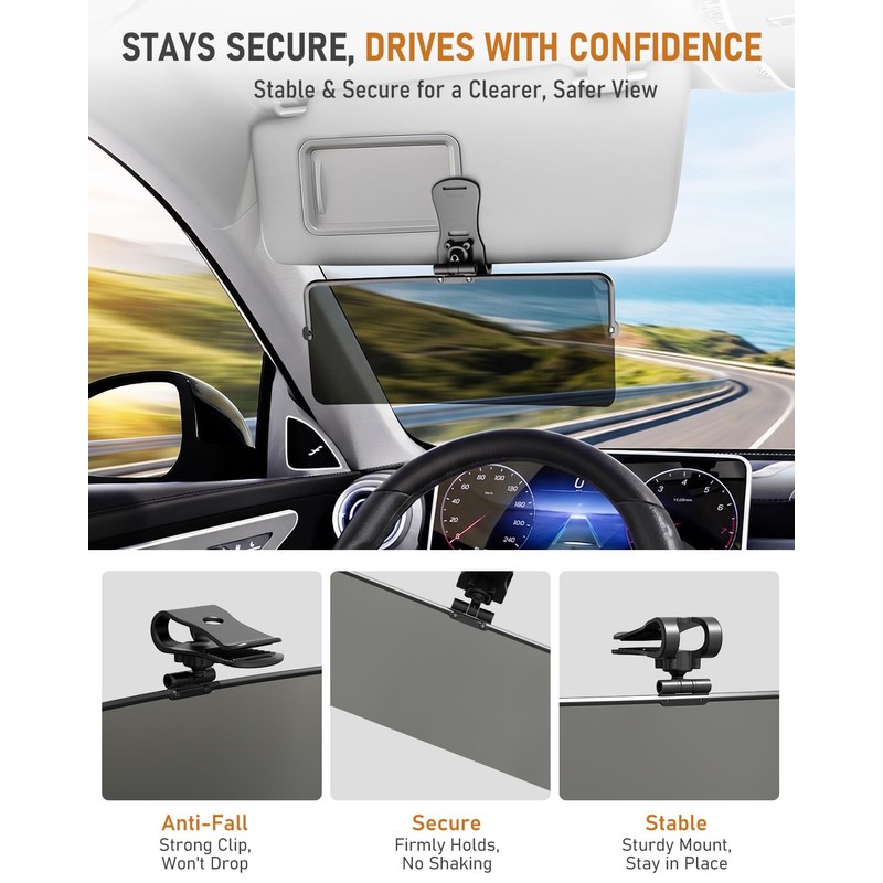 helloleiboo Sun Visor Extender for Cars Polarized UV400 Anti-Glare Sun
