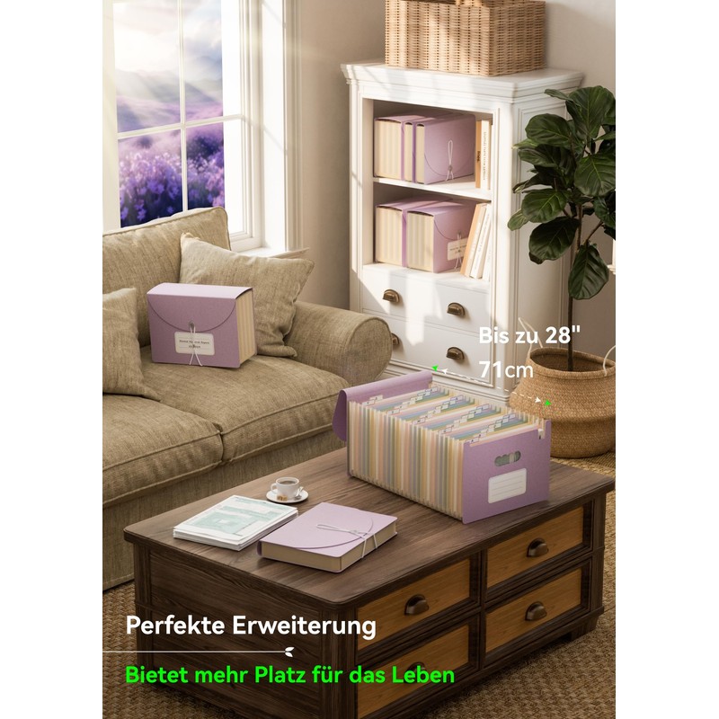 EcoStash Document Folder A4 26 Compartments Wheat Straw Expanding Folder