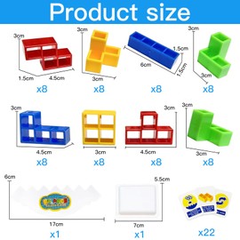 Xrten Tetris Tower Balance Game, Stacking Game 64 Pieces, Funny Stacking Game Puzzle Building Tetris Game Toys Creative Puzzle Games Gifts Decompression Building Blocks for Boys and Girls from Years
