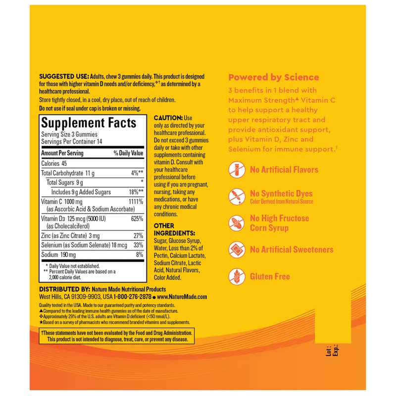 Nature Made Wellblends ImmuneMAX Gummies, Vitamin C, Zinc, and Vitamin