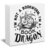 Pfkfo Rustic Dragon2 Wooden Book Dragon Sign, 5x5x1.2 inches, Decorative