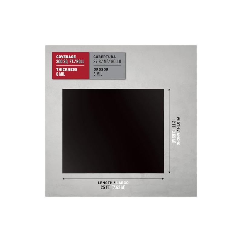 ROBERTS 70-116 Moisture Barricade 6 mil Polyethylene Film for Vinyl,