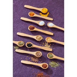 Generic 6 Pack Mini Wooden Spoons with Long Handle, Perfect for Spices, Salt, Condiments, Seasoning, Sugar, Honey, Coffee, Tea, Milk Powder, 10 cm, SPOWOOD2
