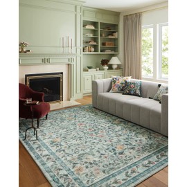 Loloi Rifle Paper Co. x Courtyard Sage 2'-3" x 3'-9" Accent Rug