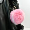 Furry Tennis Ball Keychain - Pink