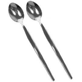 Get Goods Set of 2 Sundae/Latte Spoons, stainless_steel, Silver, 19cm