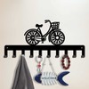 SUPERDANT Black Iron Metal Key Holder Bicycle 10 Hooks Wall