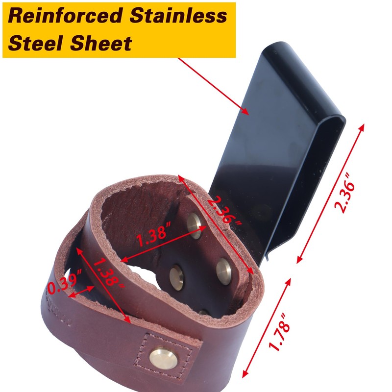 quipuda Genuine Leather Hammer Holder for Belt, Hammer Loop, Practical