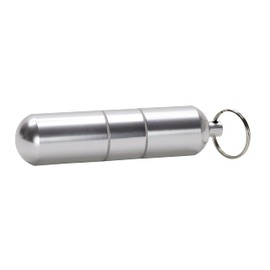 Blanko Aluminium Keyring with Storage Function, Waterproof and Adjustable Length, Silver, Unisex Adult