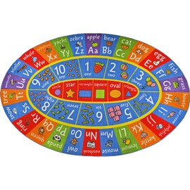 KC Cubs ABC Alphabet, Numbers and Shapes Educational Learning & Fun Game Play Area Non Slip Boy & Girl Kids Rug Carpet for Children Bedroom, Toddler Classroom & Baby Playroom Mat, Playtime Activity