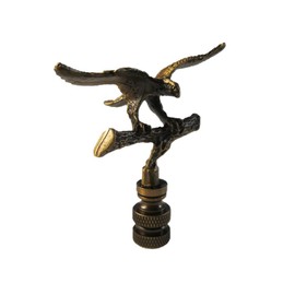 PLESIU Lamp Finial-Eagle in Flight-Burnished Brass Finish, Highly Detailed Metal Casting