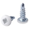 White Square Drive Trailer Exterior Self Tapping Screws # 8x1/2