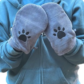 Penny & Niko Microfiber Pet Towel Mitts - Paw Cleaning and Drying Mitts/Gloves for Dogs and Cats (Gray, Standard - 2 Pack)