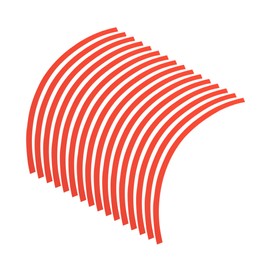 A ABSOPRO 16pcs Fit 17" Wheel Motorbike Bike Wheel Rim Sticker Strips Tape Red Item Replacement