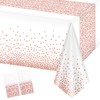 Dokeno Pack of 2 Rose Gold Polka Dot Tablecloths, Waterproof