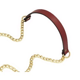 VanEnjoy 18MM Replacement Chain & Genuine Leather Shoulder Crossbody Straps for Handbags Purse Bags (Wine Red)