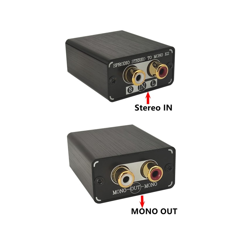 SPRODIO Single Stereo to Dual Mono Audio Converter Mono Out，RCA