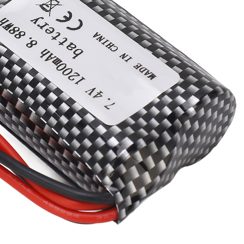 RC Lithium Battery 7.4V 1200mAh 8.88Wh with SM‑5P Plug Long