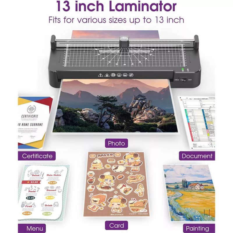 Kejector Laminator Machine Built-in Paper Cutter Corner Rounder 20pcs Sheet