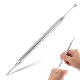 Double Headed Body Probe Pen Acupuncture Pen Stainless Steel Manual Acupressure Pen Portable Fascia Massage Tool Facial Reflexology Tools Promote Blood Circulation for Facial Massager