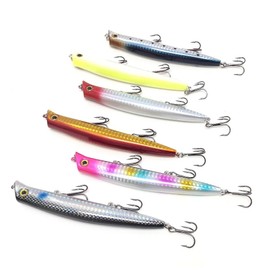 Orurdo qb100067a01n0 Ripless Fishing Minnow, 4.7 inches (12 cm), 0.6 oz (18 g), 6 Colors Set, Perfect for Saltwater (Salt Water) such as Sea Bass and Flounder, Fishing Lure Set, Ripless, Floating