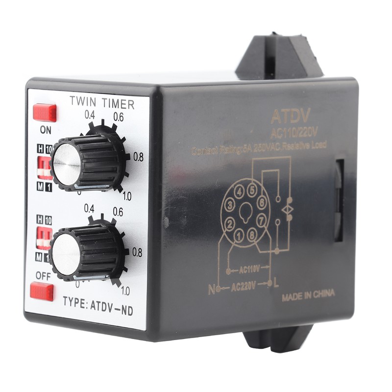 Knob Control Time Switch Relay Multi-Section On Off Twin Timer