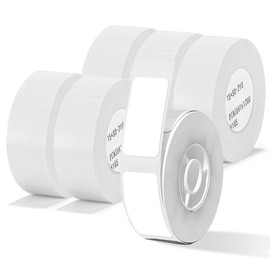 Label Maker Tape - 6 Rolls(1260 Pieces) Compatible for D11/D110/D101 Printer Paper Stickers Waterproof Standard Laminated Tear-Resistant Office Home Name File Folder Clothes (0.59x 1.18 Inch, White)
