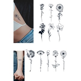 IWAMiYA Jagua Tattoos Henna Tattoo Stickers Two Weeks Tattoos Korean Tattoo Stickers Flower (A Type)