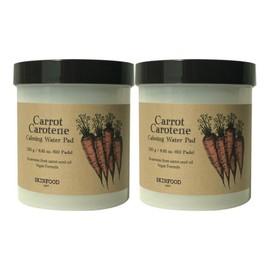 Skinfood Carrot Carotene Calming Water Pads 60 Sheets x 2 / Circle / 스킨푸드 캐롯 카로틴 카밍 워터 패드 60매 2개  써클