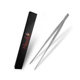 Marindo® Barbecue Tweezers | Cooking Tweezers | Kitchen Tweezers | 30 cm Long | Stainless Steel | Dishwasher Safe | Straight Shape | Meat Tweezers | Roasting Tweezers (21 cm Stainless Steel)
