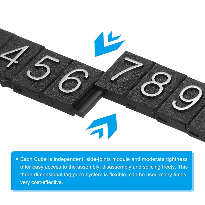 PATIKIL Price Display Cubes Adjustable Removable Number Price Stand Black