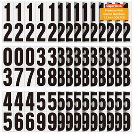 1.5 inch Self Adhesive Numbers for Mailbox, House Numbers, Reflective Mailbox Number, Trash Cans Number, for Outside, 300 PCS (Black/White)