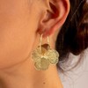 Gold Flower Earrings For Women Silver Dangle Statement Trendy Hoop