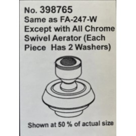 Servalite 398765  Metal Faucet Swivel Sink Aerator FA-246-W, 15/16-27 Chrome