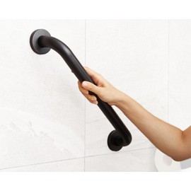 Stahlia Grab Bars for Seniors Diameter 30 mm Stainless Steel Black Matt Grab Rail Shower 300 mm Grab for Seniors Standing Aid Toilet Bathtub Entry Aid Handle Shower Handle Bathroom