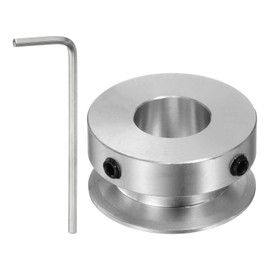 HARFINGTON Single Groove Pulley 12mm Fixed Bore 30mm Outer Diameter Aluminum Alloy with Hex Wrench for Drilling Machine 6mm PU Round Belt
