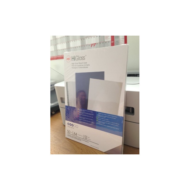 GBC HiGloss and HiClear Cover Combi Pack A4 White (Pack