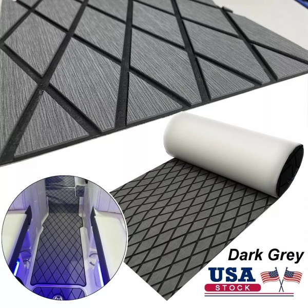 YUANJIASHENG Grey Diamond Boat Flooring Sheet EVA Foam Marine CarpetNonskid