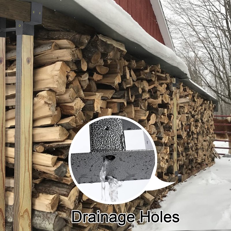 MOFEEZ Outdoor Firewood Log Storage Rack 2x4 Bracket Kit, Fireplace