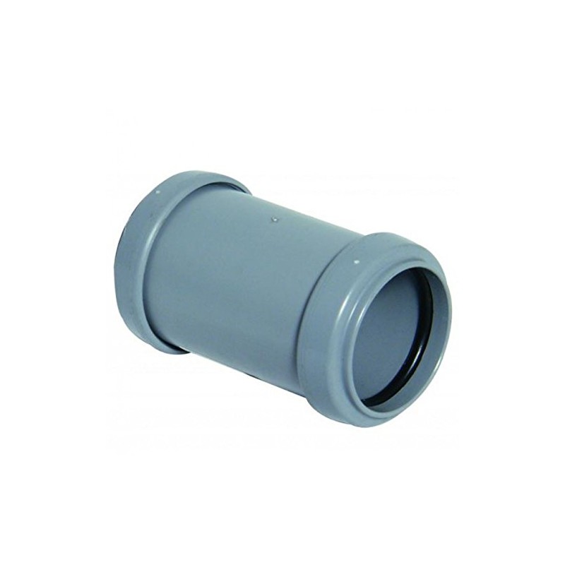 FLOPLAST 50mm Grey Pushfit Waste Pipe Coupling