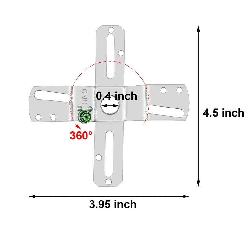 ECUDIS 4" Cross-Shaped Universal Light Fixture Crossbar, Lighting Crossbar with