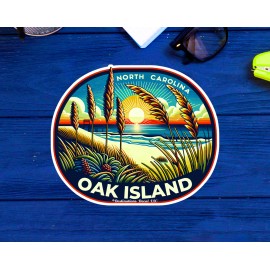 Oak Island North Carolina Travel Sticker Decal 3.5" Vinyl Outer Banks