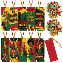 60 Pcs Black History Month Bookmarks Bulk Party Supplies, African American Ornaments Decorations DIY Bookmark Celebrate BHM Festival Decor for School Inspirational Event Classroom Supplies (BHM)