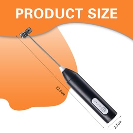 tiyiyok Milchaufschäumer Stab, Wiederaufladbarer Milchaufschäumer, Milk Frother, Milchschäumer, Ideal Zum Rühren Von Milch, Eiern, Sahne, Latte, In der Küche Oder Unterwegs (Schwarz)