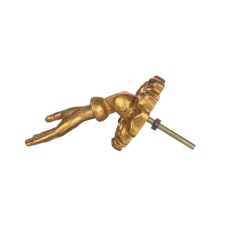 Fyne-Finds Gold Brass Metal Drawer Door Pulls Hand Shaped Victorian