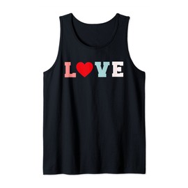 Funny Valentine Love Couple Heart Typographic Letter Design Tank Top