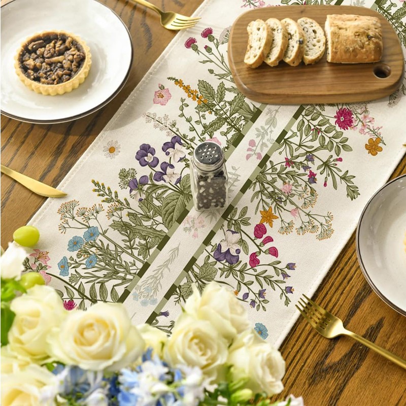 Zernblend 183 * 33 Cm Jasmine Chrysanthemum Spring Table Runner,