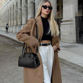 BOSTANTEN Satchel Purses for Women Suede Top Handle Handbags Trendy Medium Crossbody Bag with Adjustable Strap