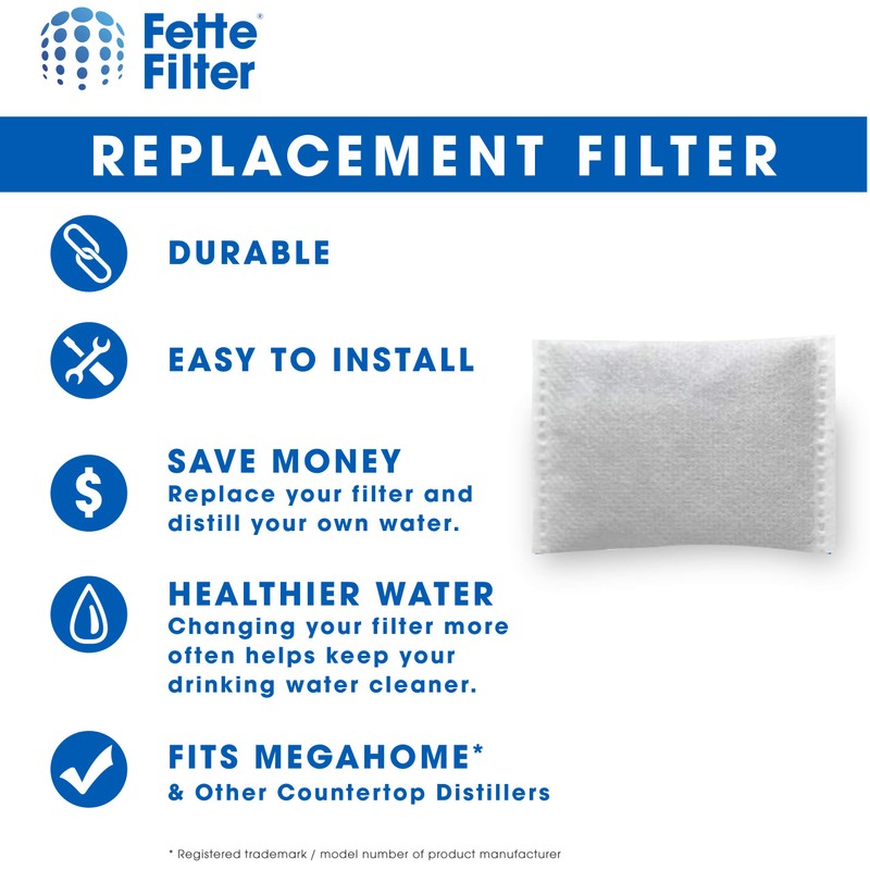 Fette Filter - Countertop Distillers Water Filters Compatible with Megahome