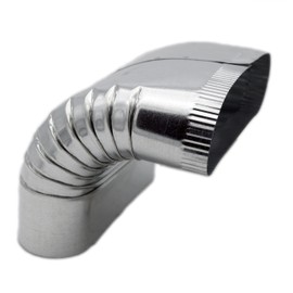 HVAC Premium Vertical Oval Elbow | Vertical Elbow Transition | 8" Galvanized Sheet Metal 90D Oval Vertical Angle Duct is Compatible with Duct 8"